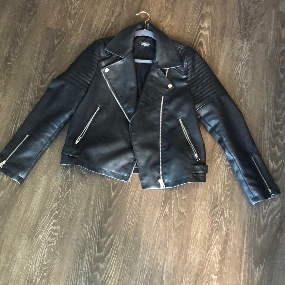 Topshop leather jacket size US 10!
